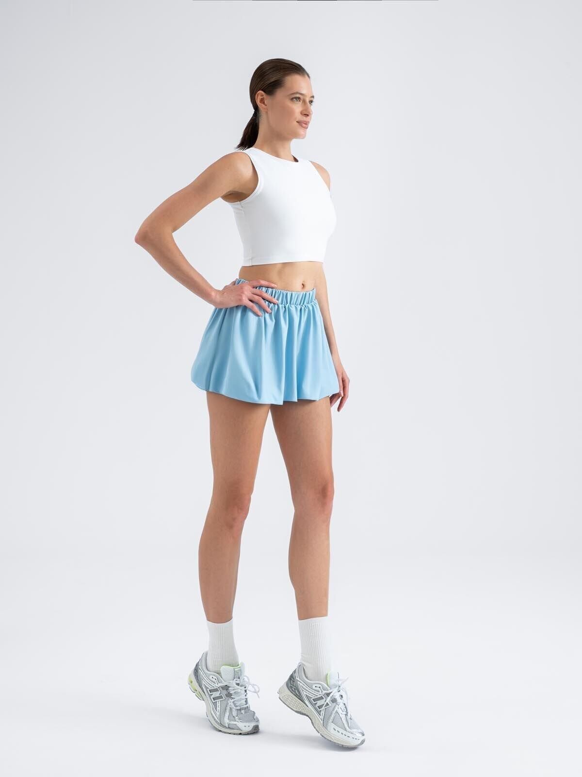 5104 Bubble Tenis-Padel Skirt Baby Blue Color