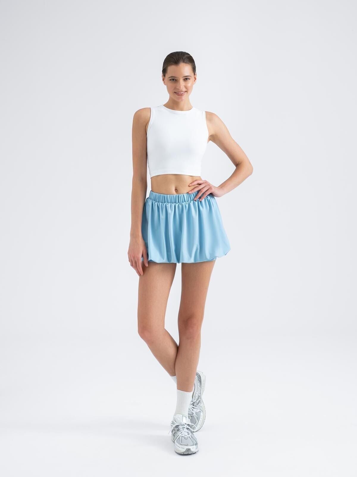 5104 Bubble Tenis-Padel Skirt Baby Blue Color
