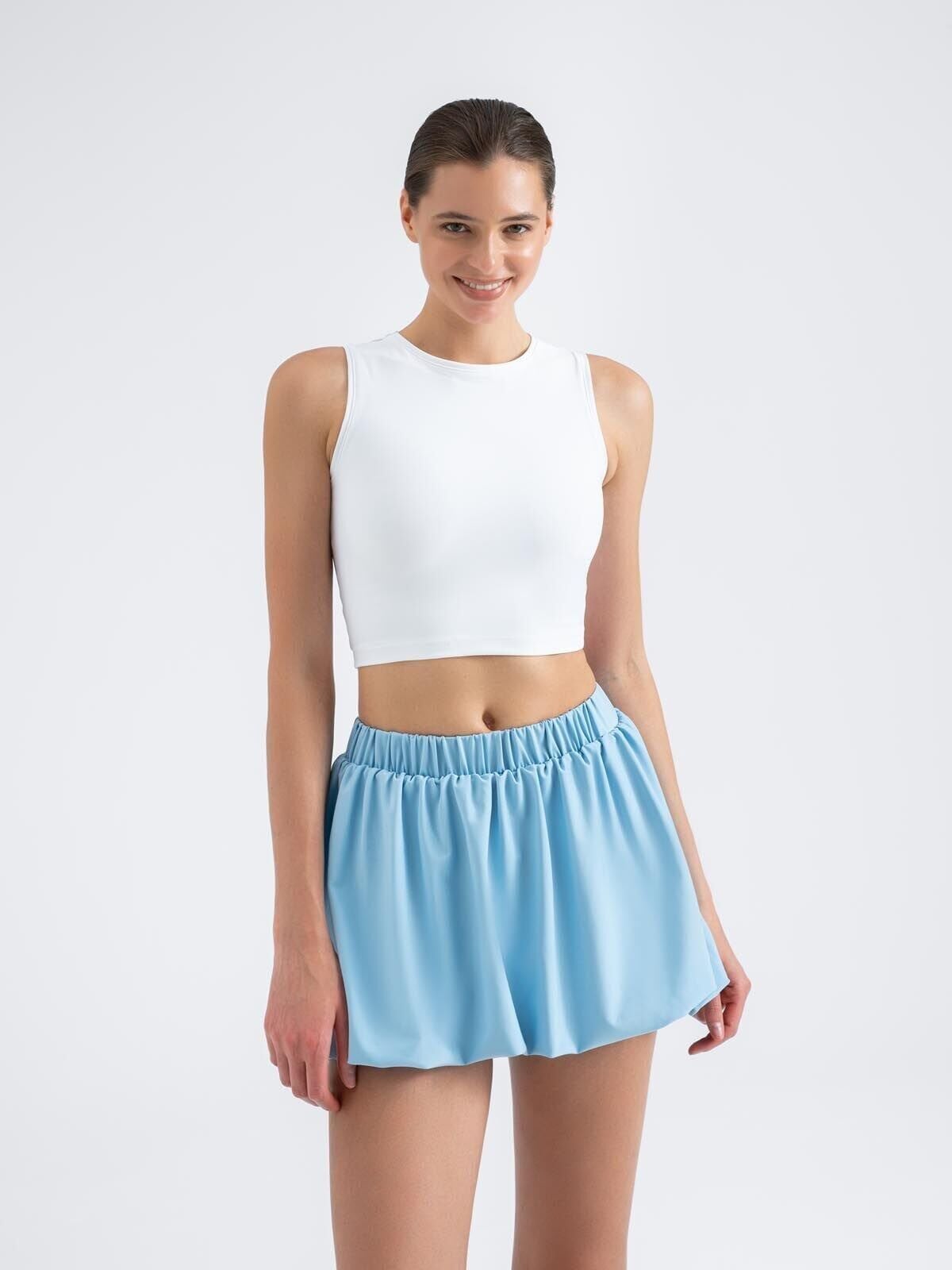 5104 Bubble Tenis-Padel Skirt Baby Blue Color