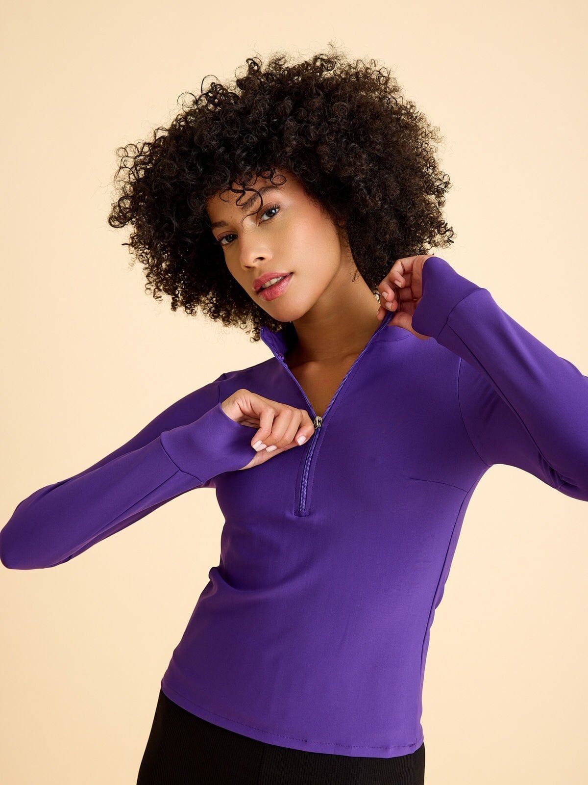 153 Top Wear With Finger Purple Color