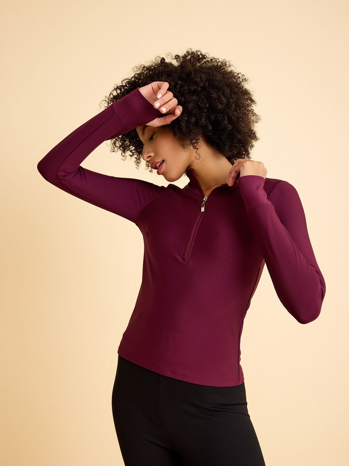 156 Top Wear With Finger Damson Color