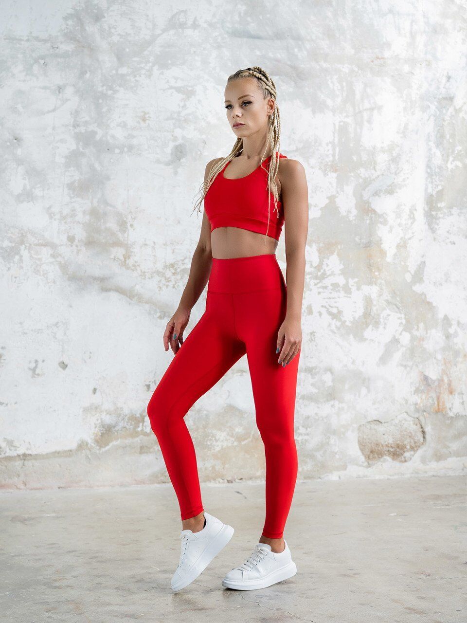 125 Single Crossed Spor Bra Red Color