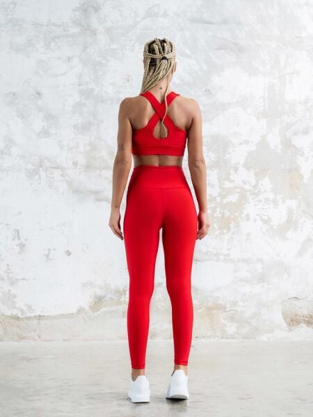 125 Single Crossed Spor Bra Red Color