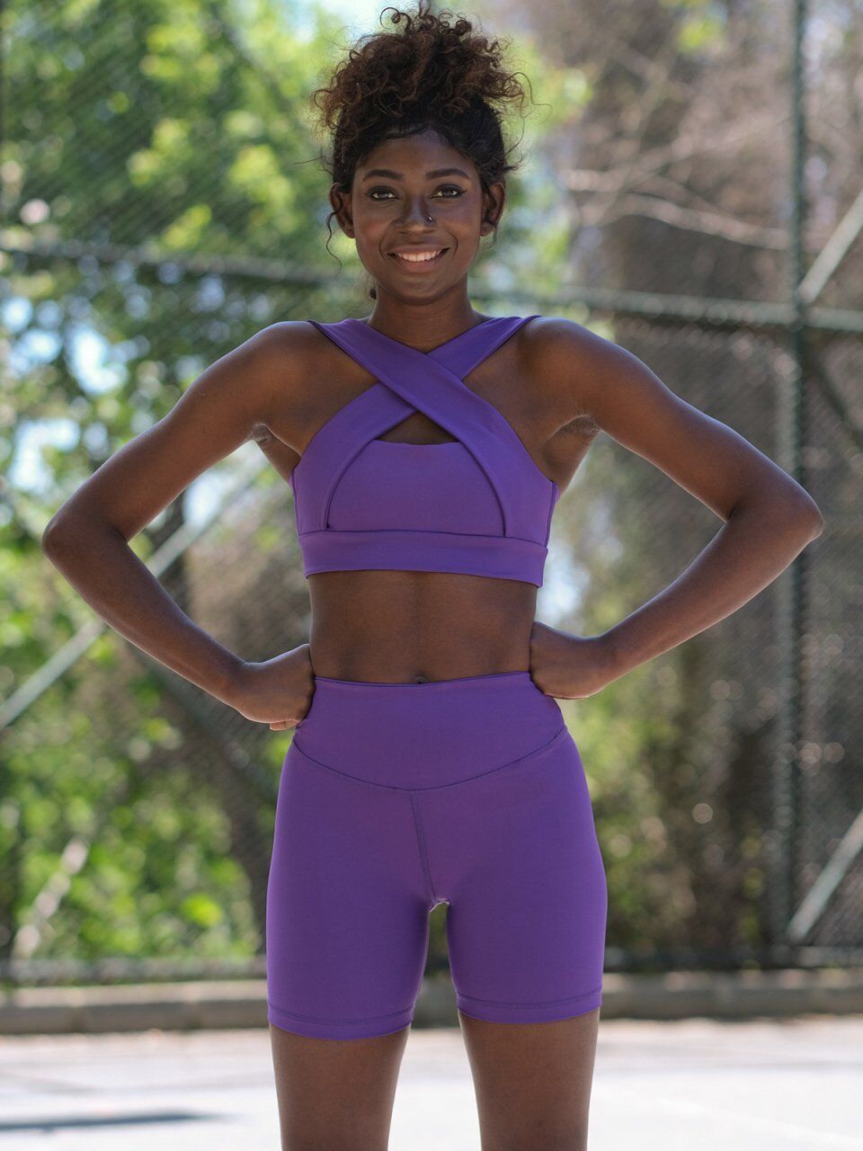 7015 Midi Leggings Purple Color