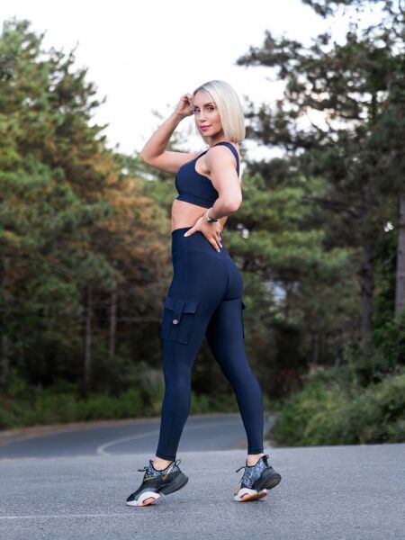 1141 Cargo Leggings Navy Blue