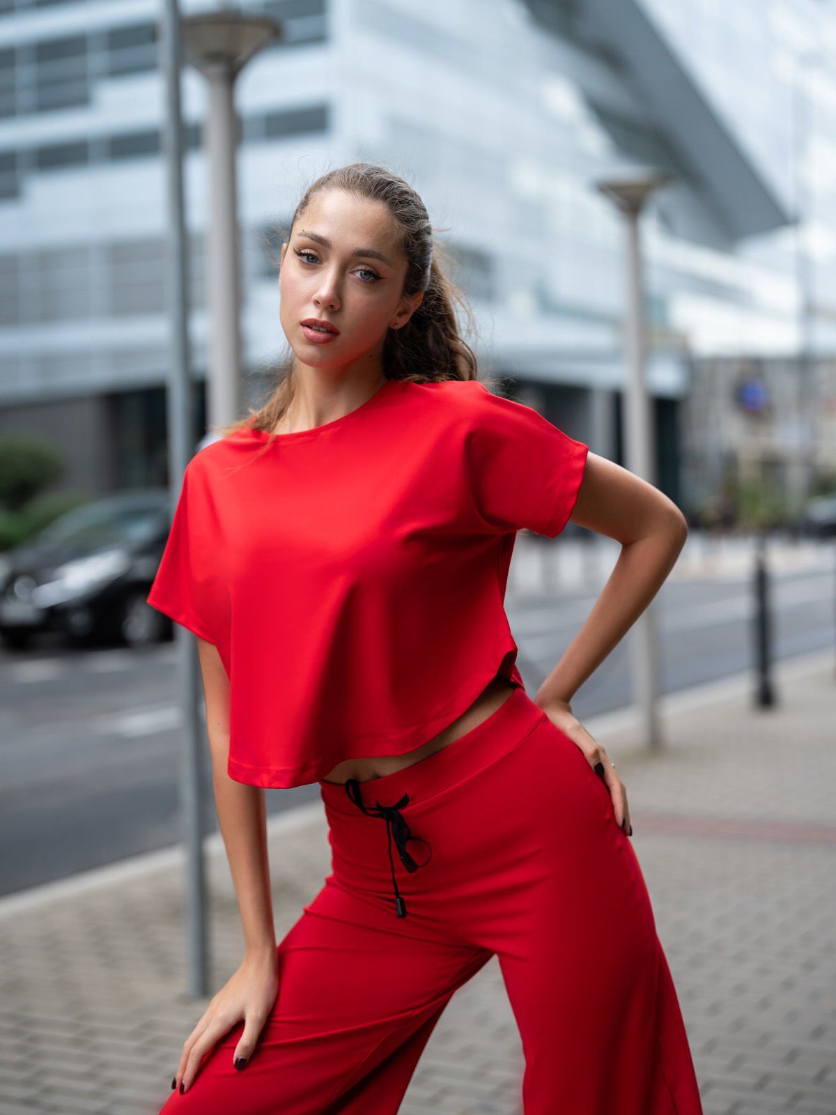 449 Mumbai Yoga Pant Red Color