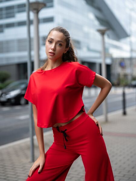 449 Mumbai Yoga Pant Red Color