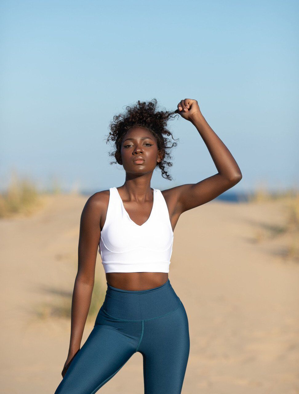 150 Striped Spor Bra White Color