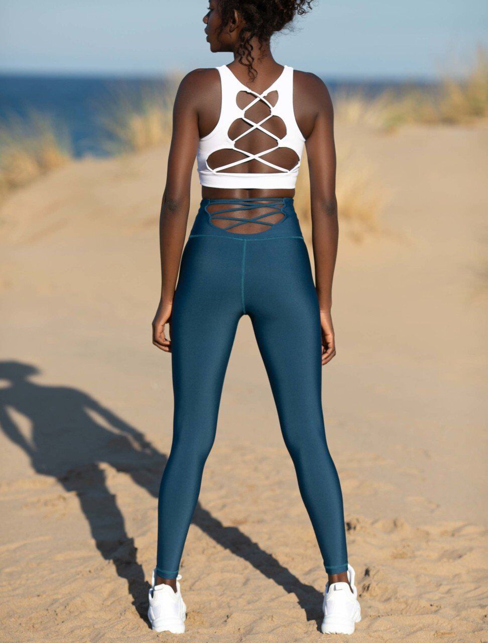 150 Striped Spor Bra White Color