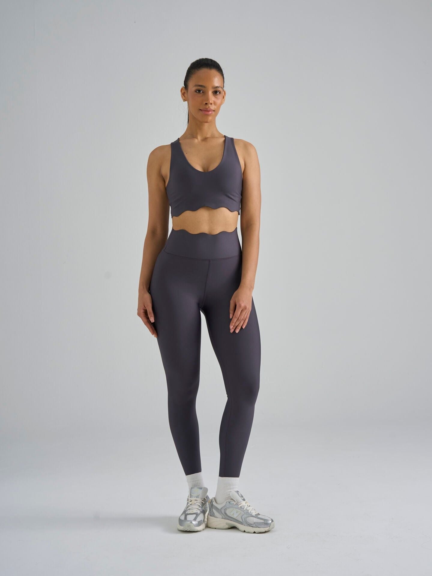581 Scollop Cut Laser Leggings Antrasit Color