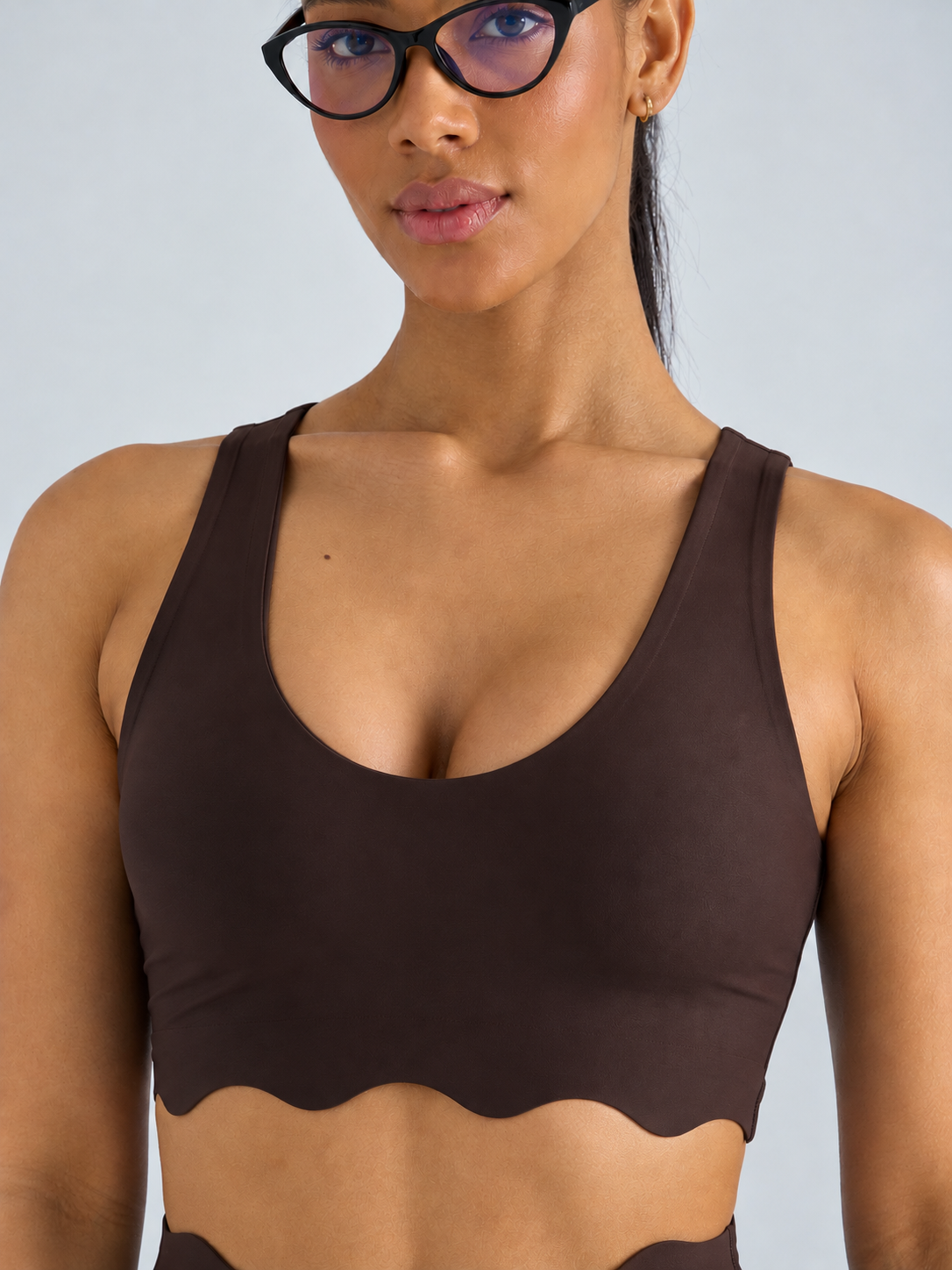 601 Scollop Laser Cut Bra Brown Color