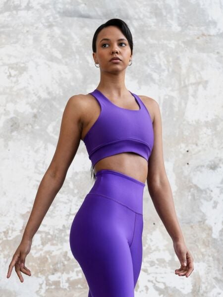393 Single Crossed Spor Bra Purple Color