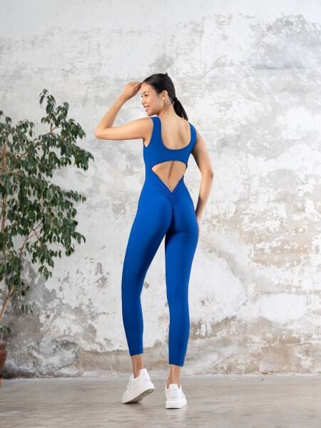 1403 Scrunch Butt Jumpsuit Blue Color
