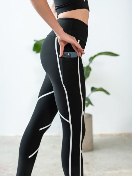 426 Pocket Menton Spor Leggings Black Color