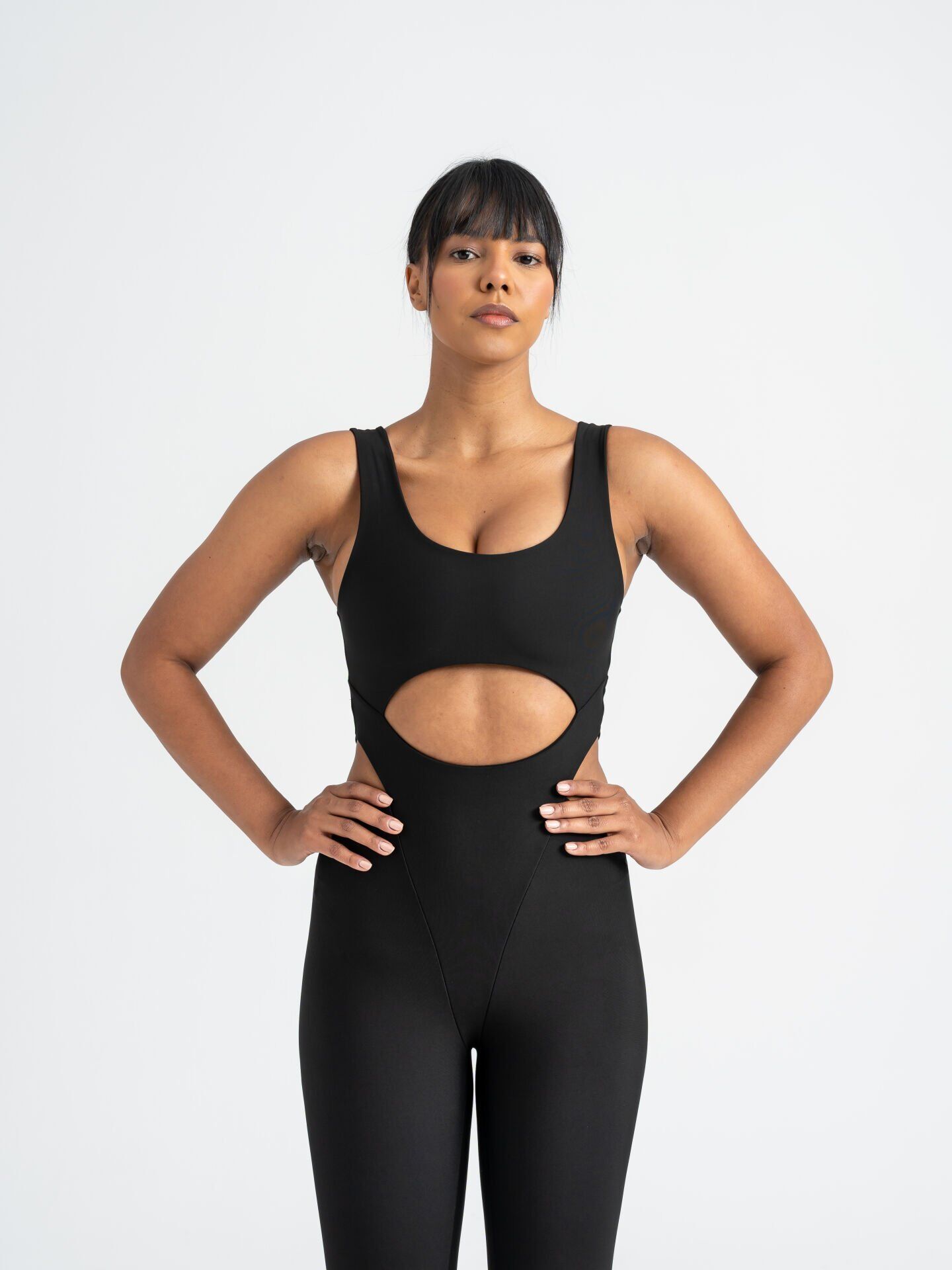 3400 Bold Curve Jumsuit Black Color