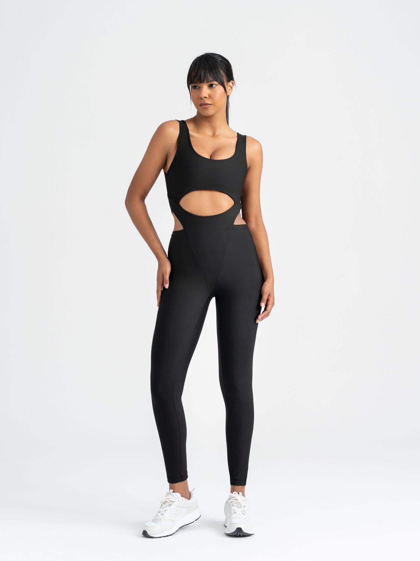 3400 Bold Curve Jumsuit Black Color