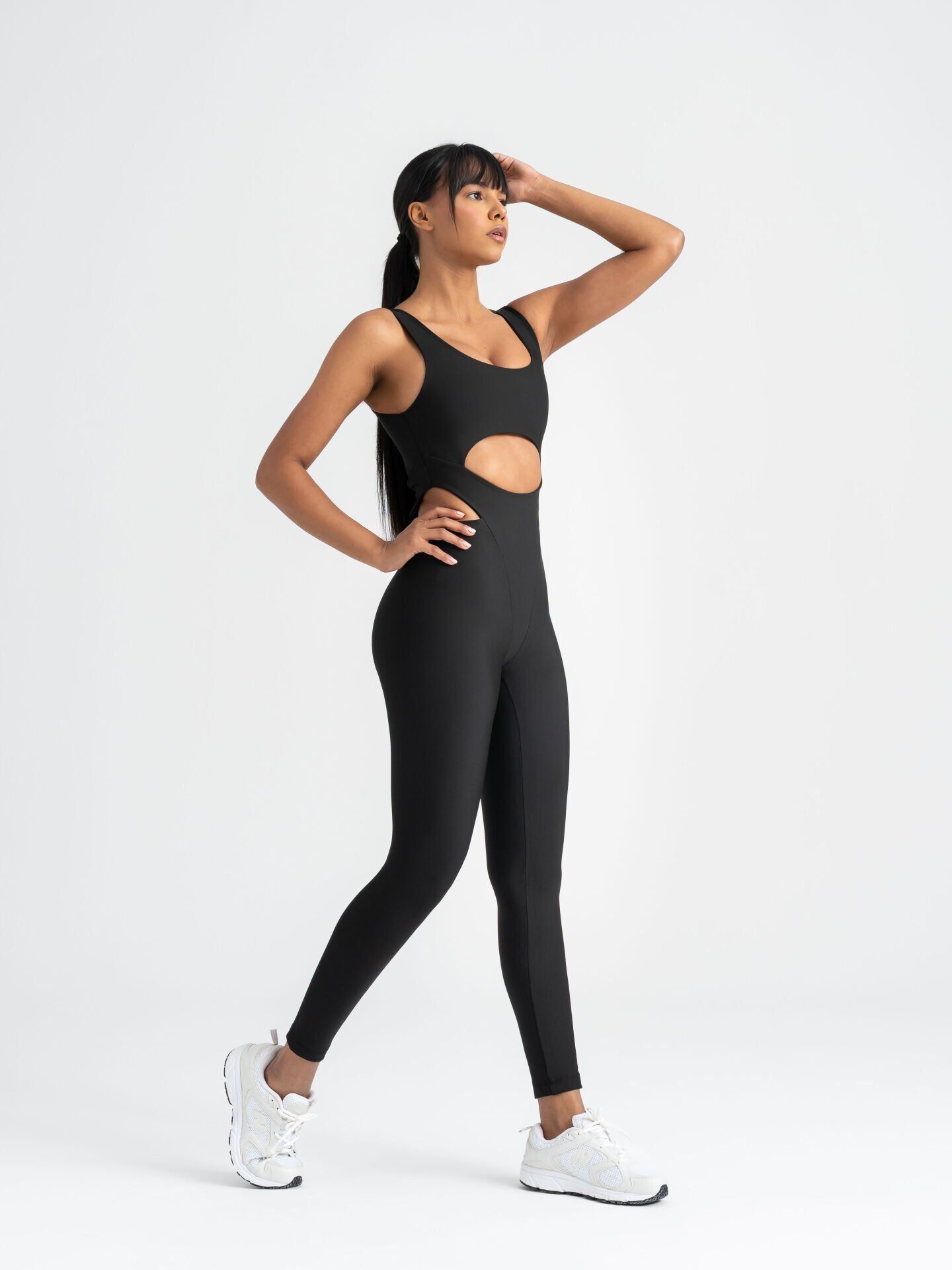 3400 Bold Curve Jumsuit Black Color