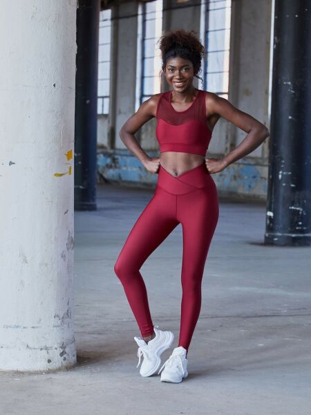 1053 We Waist Leggings Bordeaux coloured