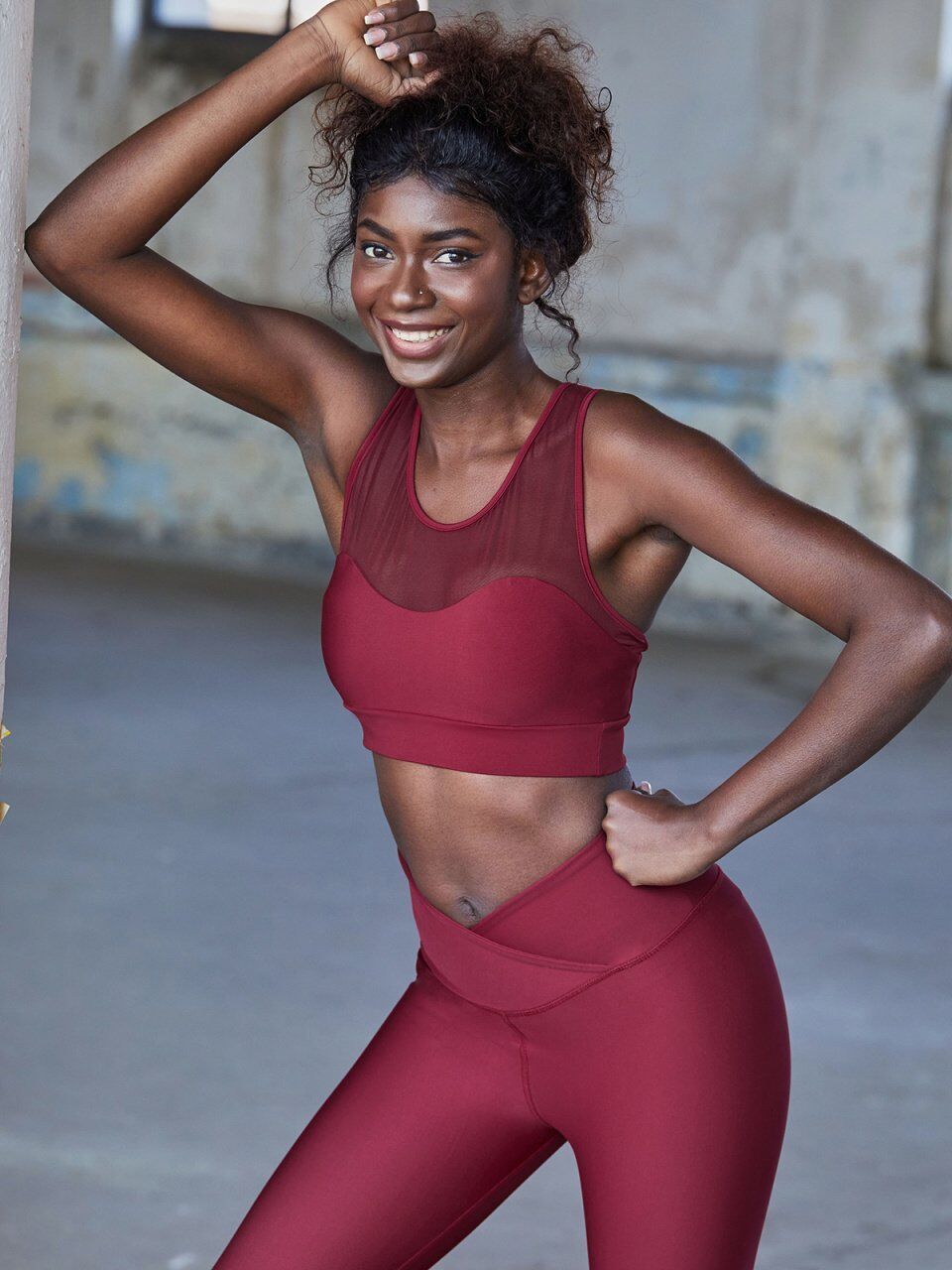 1053 We Waist Leggings Bordeaux coloured