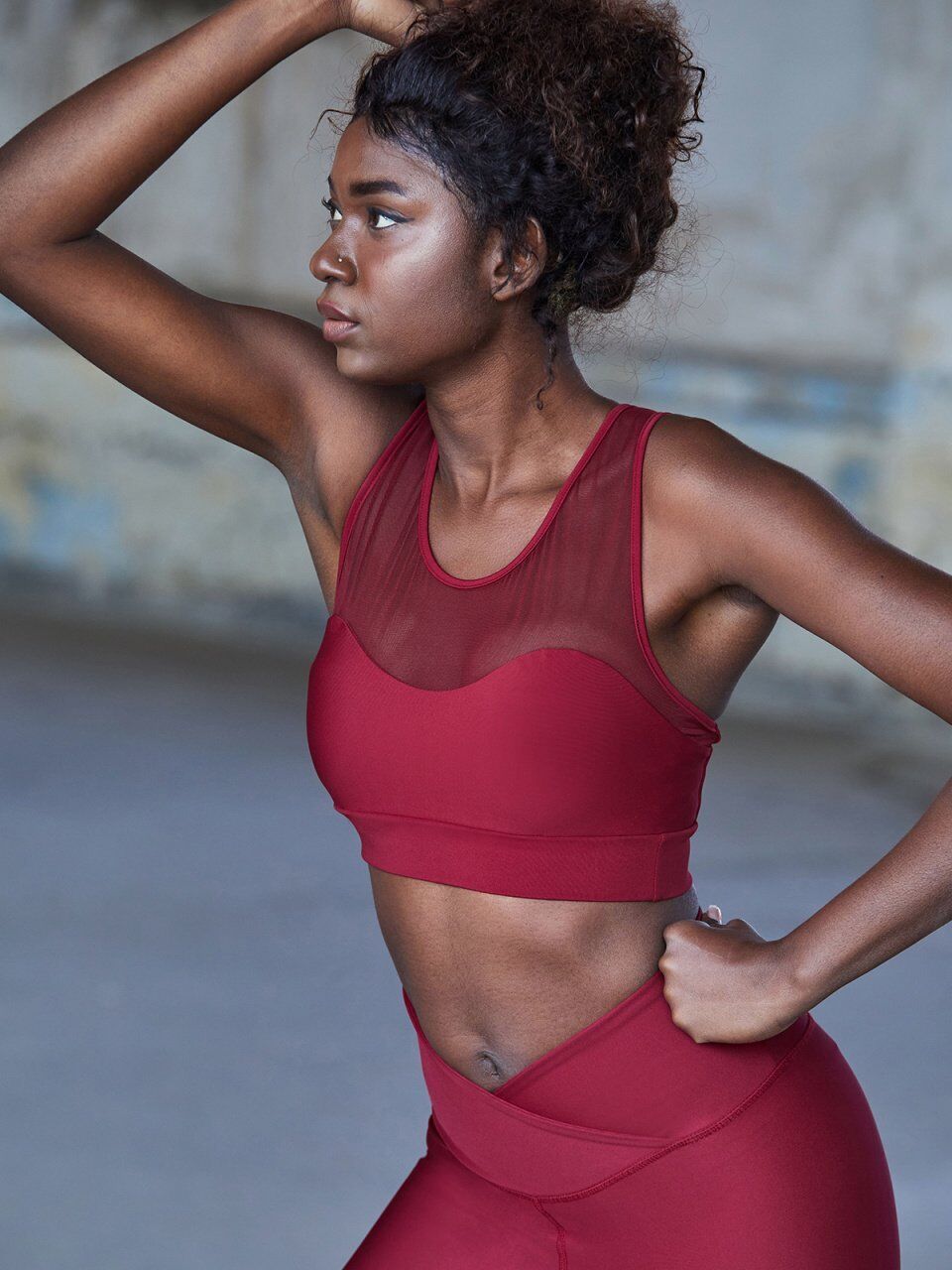 1053 We Waist Leggings Bordeaux coloured