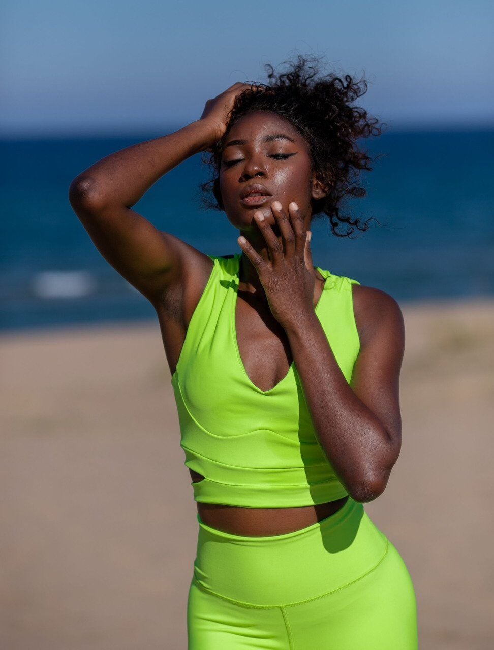 177 Thick Spor Bra Neon Green