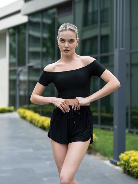 085 Comfortlux Off Shoulder Tshirt White Color Short Sleeve