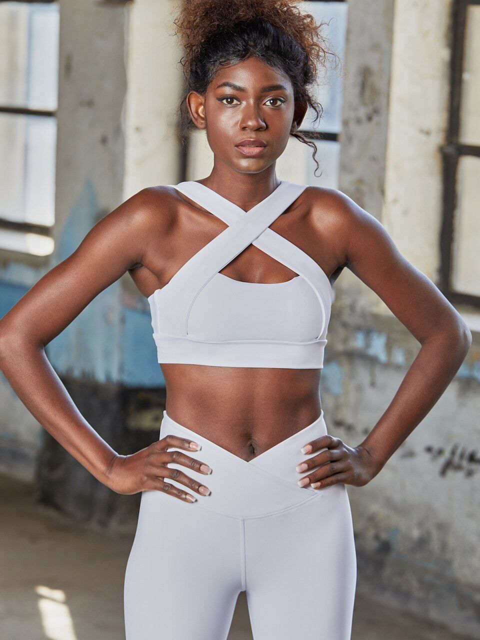 1085 We Waist Leggings White Color