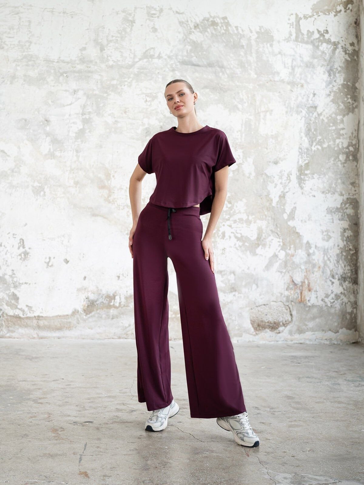 045 Yoga Tshirt Damson Color