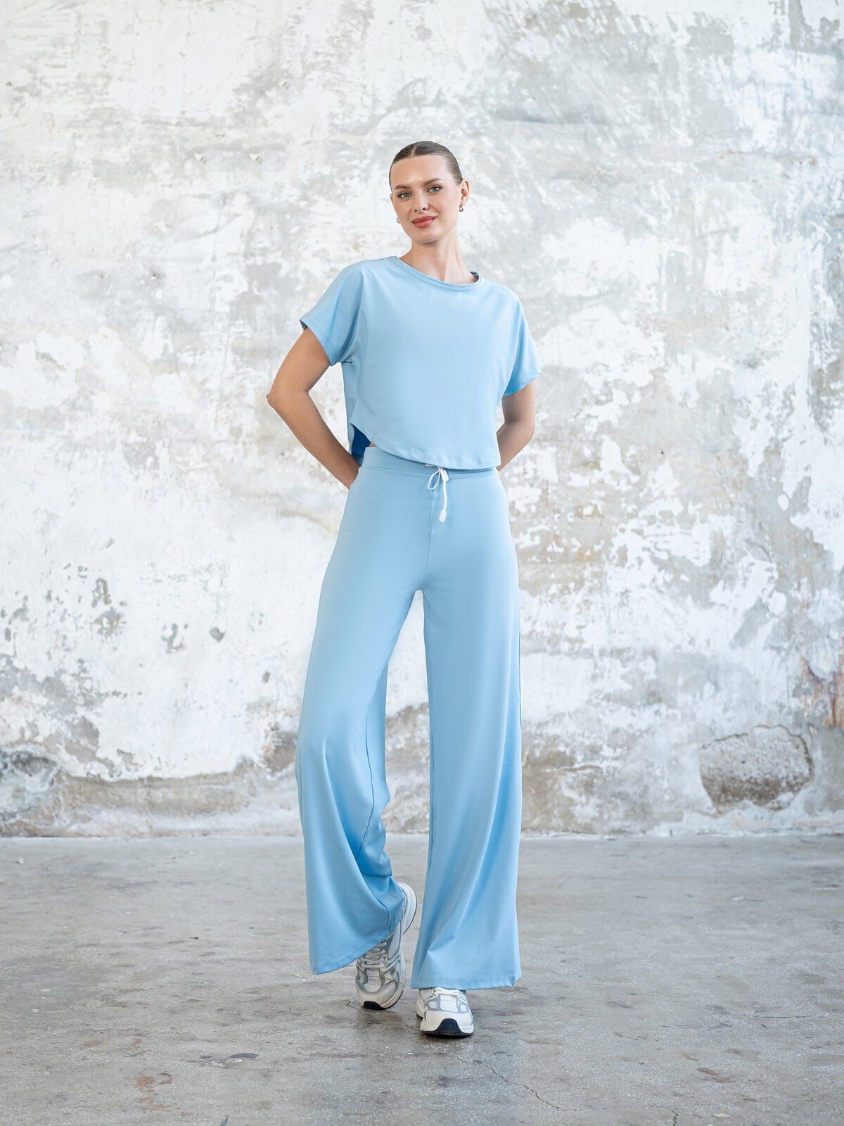 043 Yoga Tshirt Baby Blue