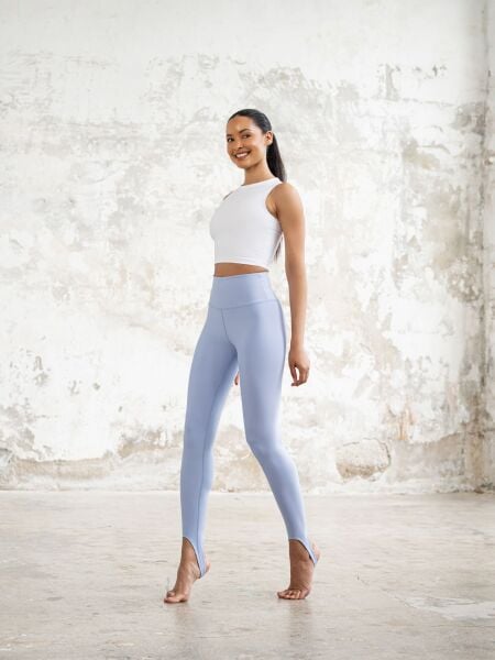 498 Stirrup Leggings Neon Blue Color