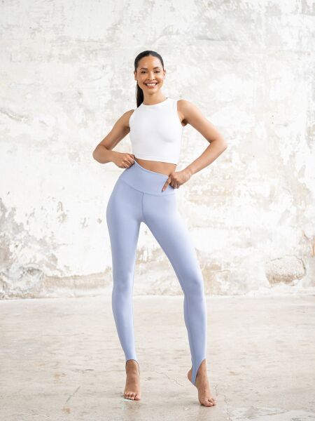 498 Stirrup Leggings Neon Blue Color