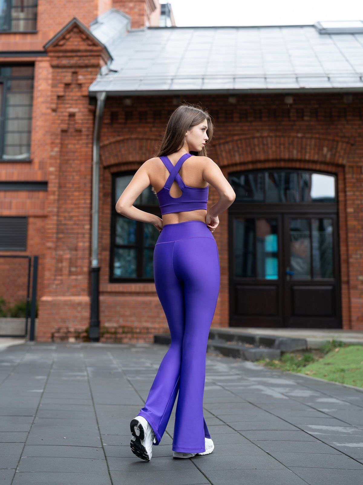 1258 Slit Spanish Leggings Purple Color