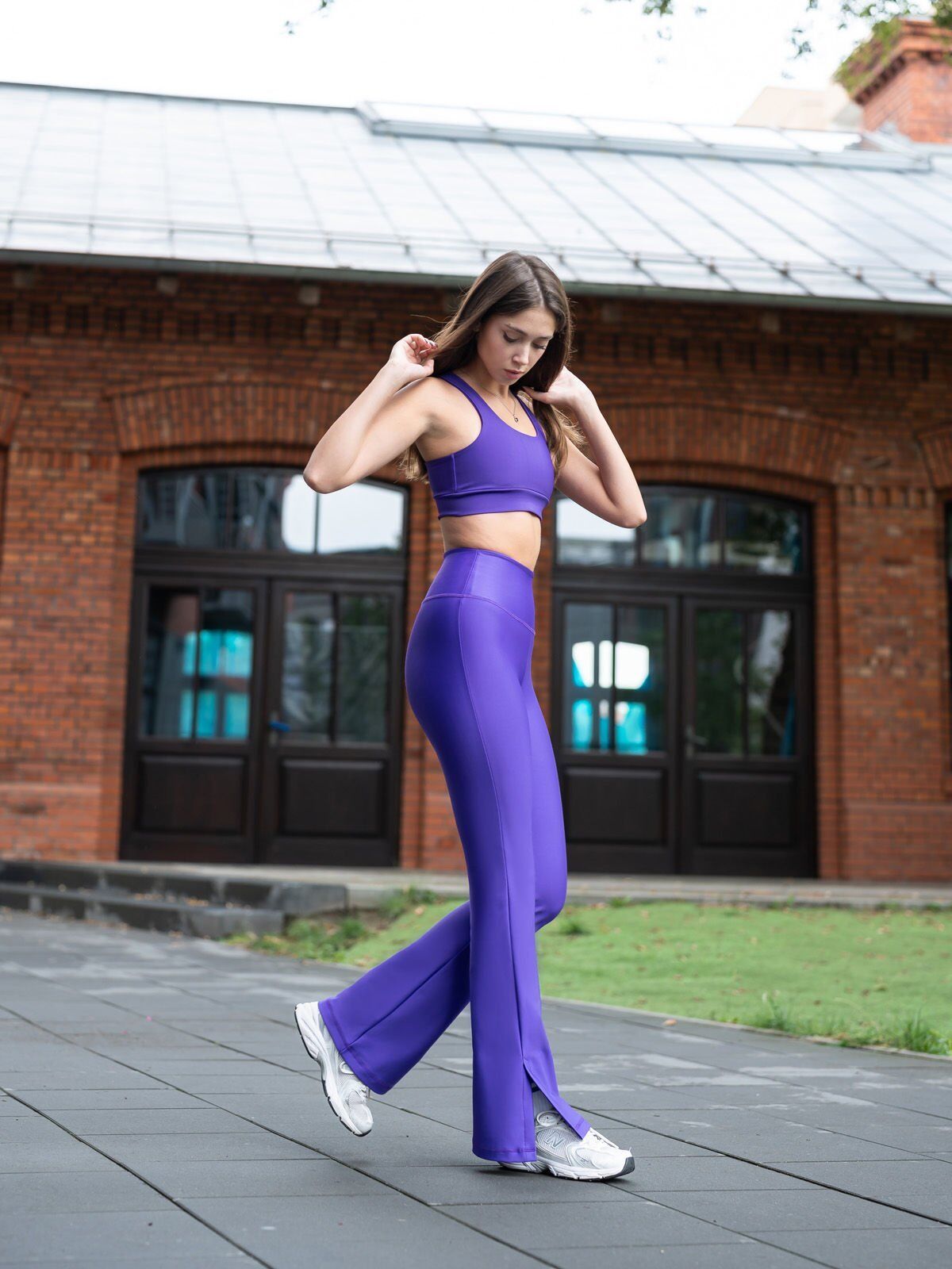 1258 Slit Spanish Leggings Purple Color