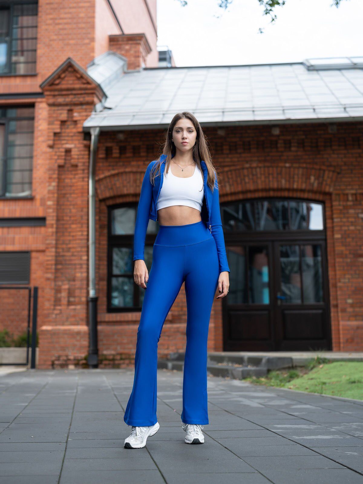 1262 Slit Spanish Leggings Blue Color