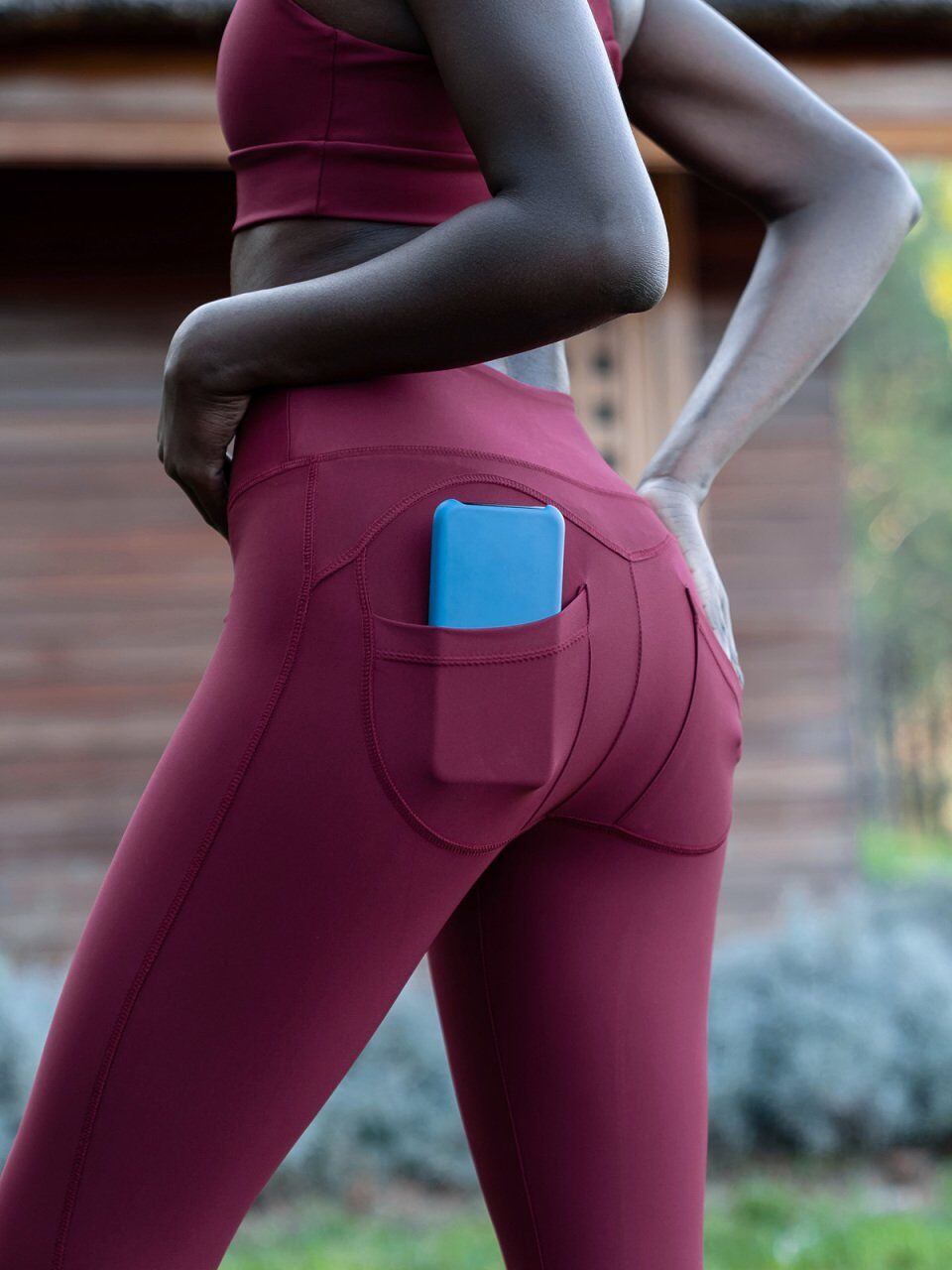 1154 Back Pocket Leggings Bordeaux coloured