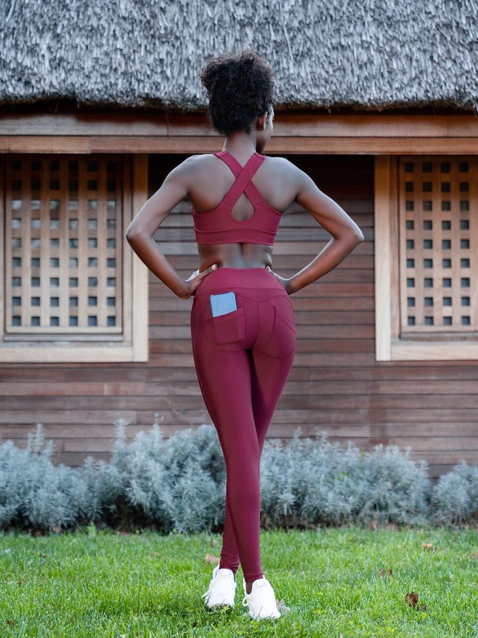 1154 Back Pocket Leggings Bordeaux coloured