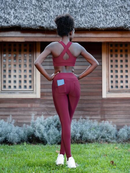 1154 Back Pocket Leggings Bordeaux coloured