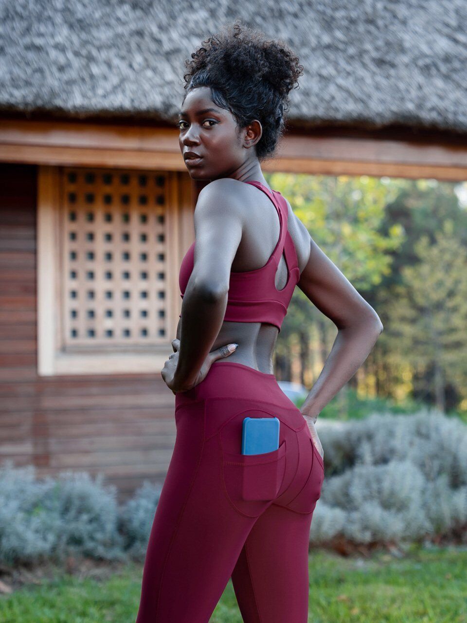 1154 Back Pocket Leggings Bordeaux coloured