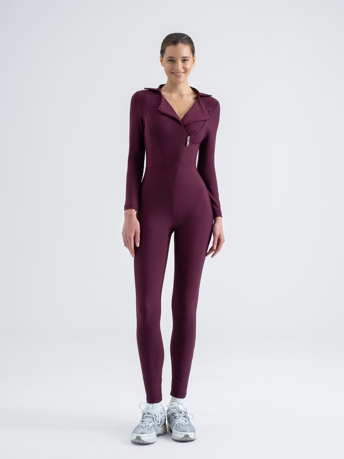 2368 Shadow Fit Spor Jumpsuit Damson Color