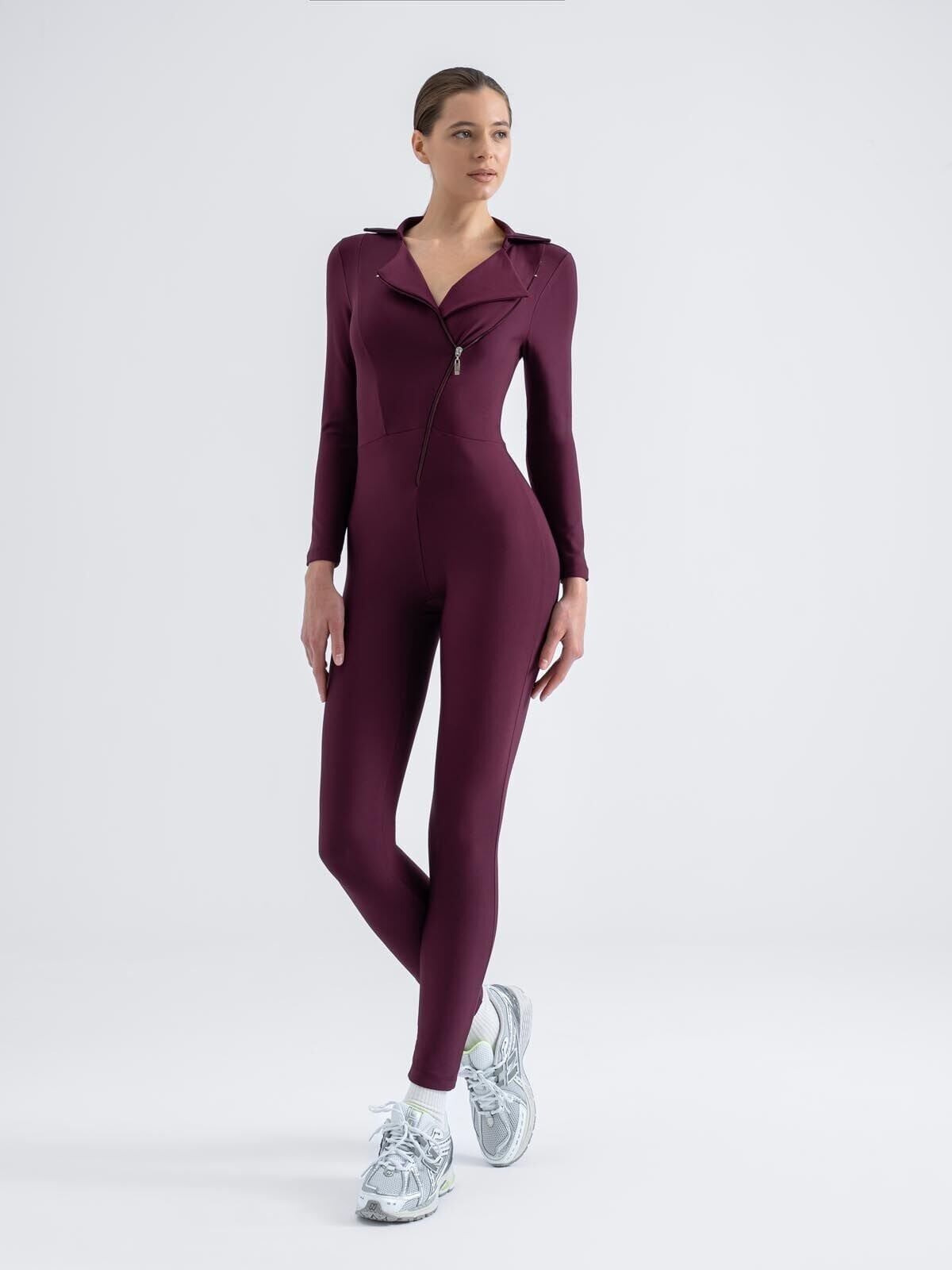2368 Shadow Fit Spor Jumpsuit Damson Color