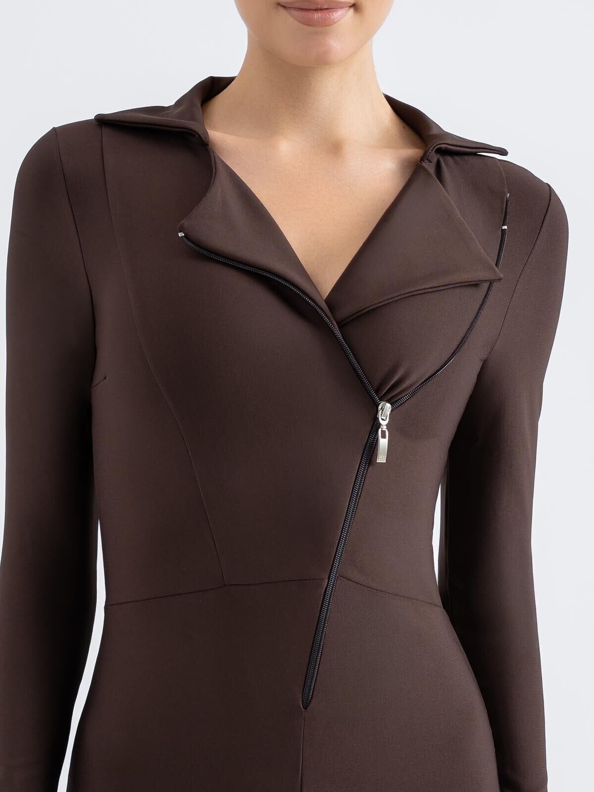 2366 Shadow Fit Spor Jumpsuit Brown Color