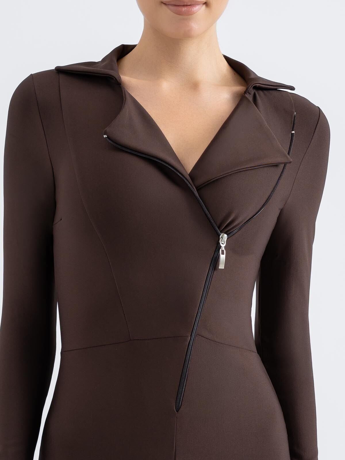 2366 Shadow Fit Spor Jumpsuit Brown Color