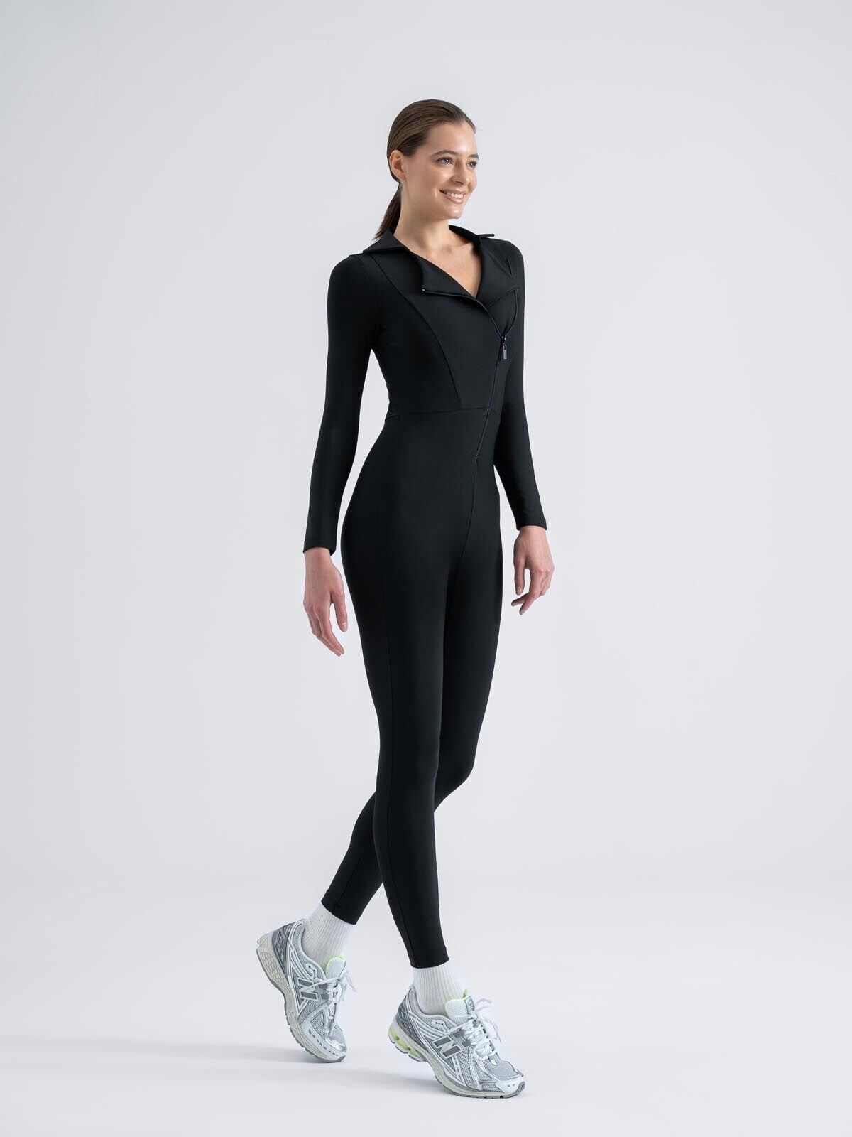 2354 Shadow Fit Spor Jumpsuit Black Color