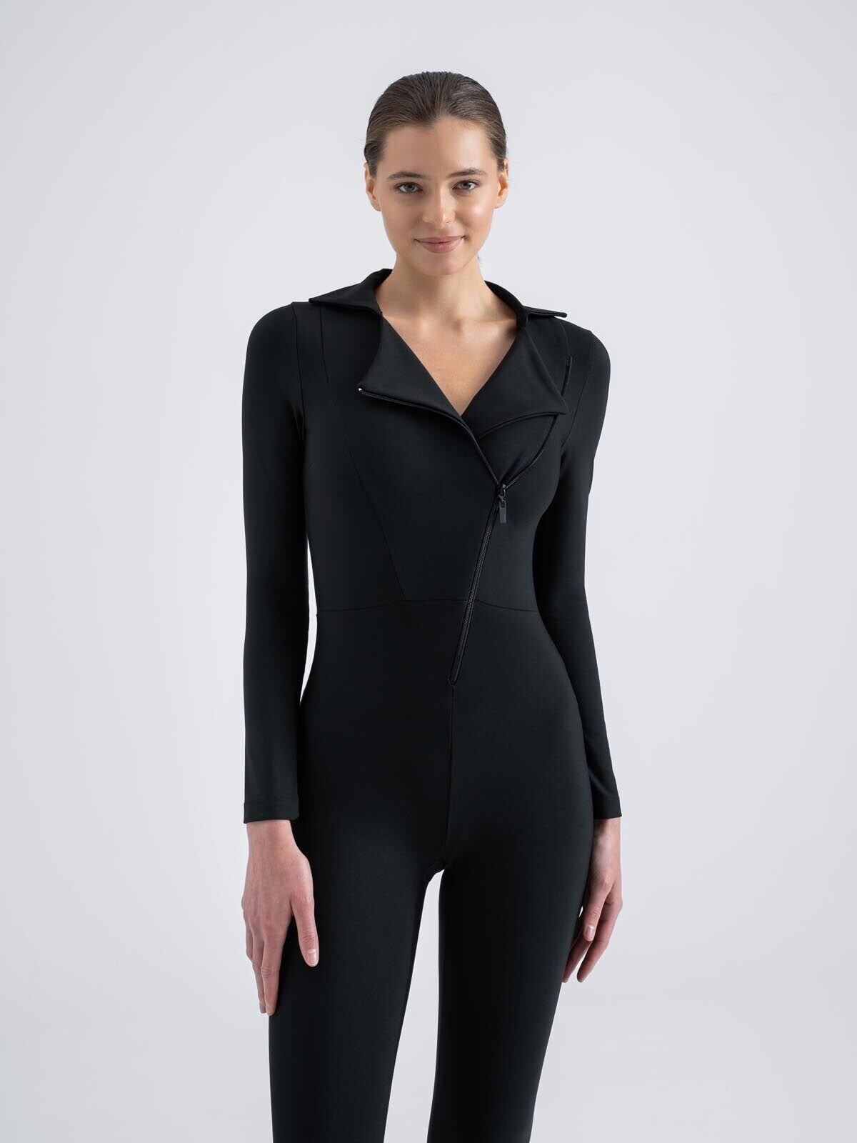 2354 Shadow Fit Spor Jumpsuit Black Color
