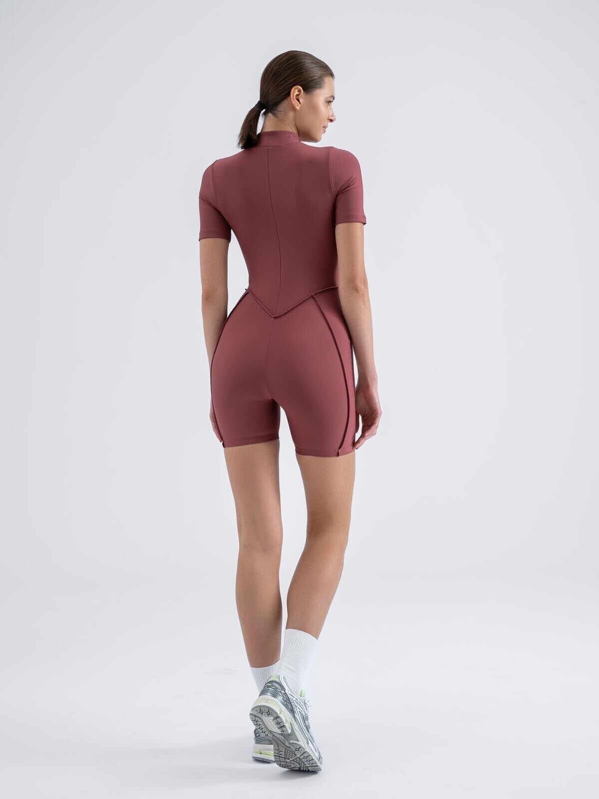 3503 Short Sculpt Line Jumpsuit Rose Color