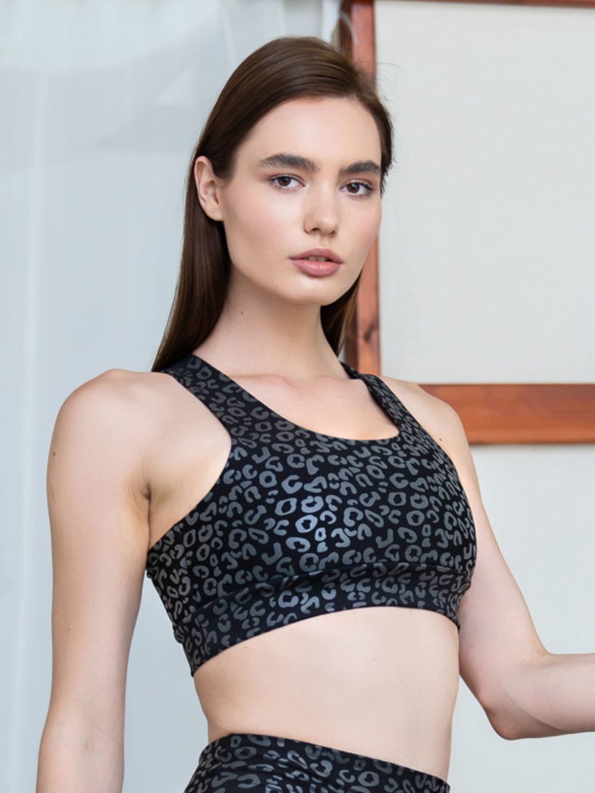 245 Single Crossed Spor Bra Leather Look