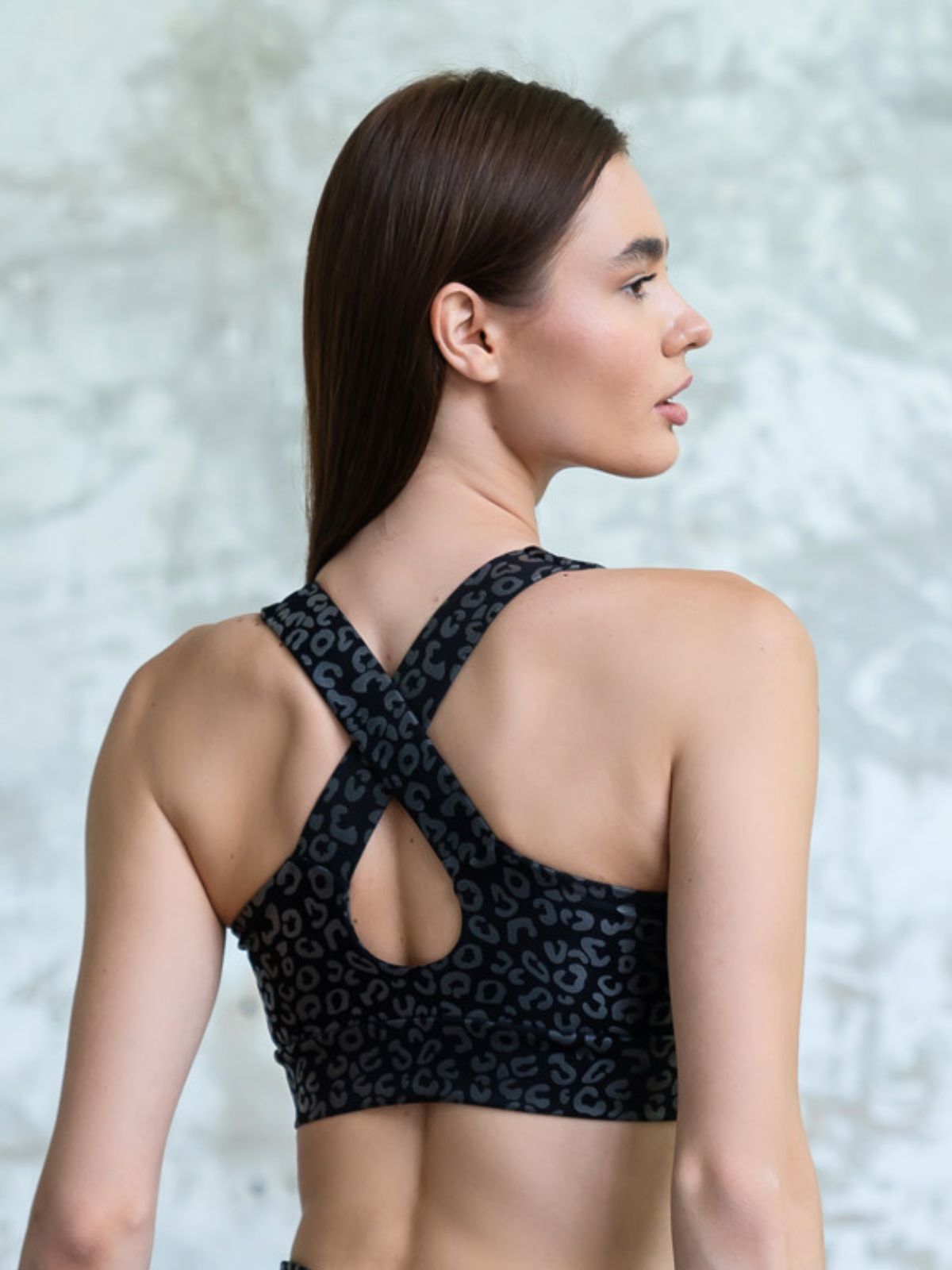 245 Single Crossed Spor Bra Leather Look