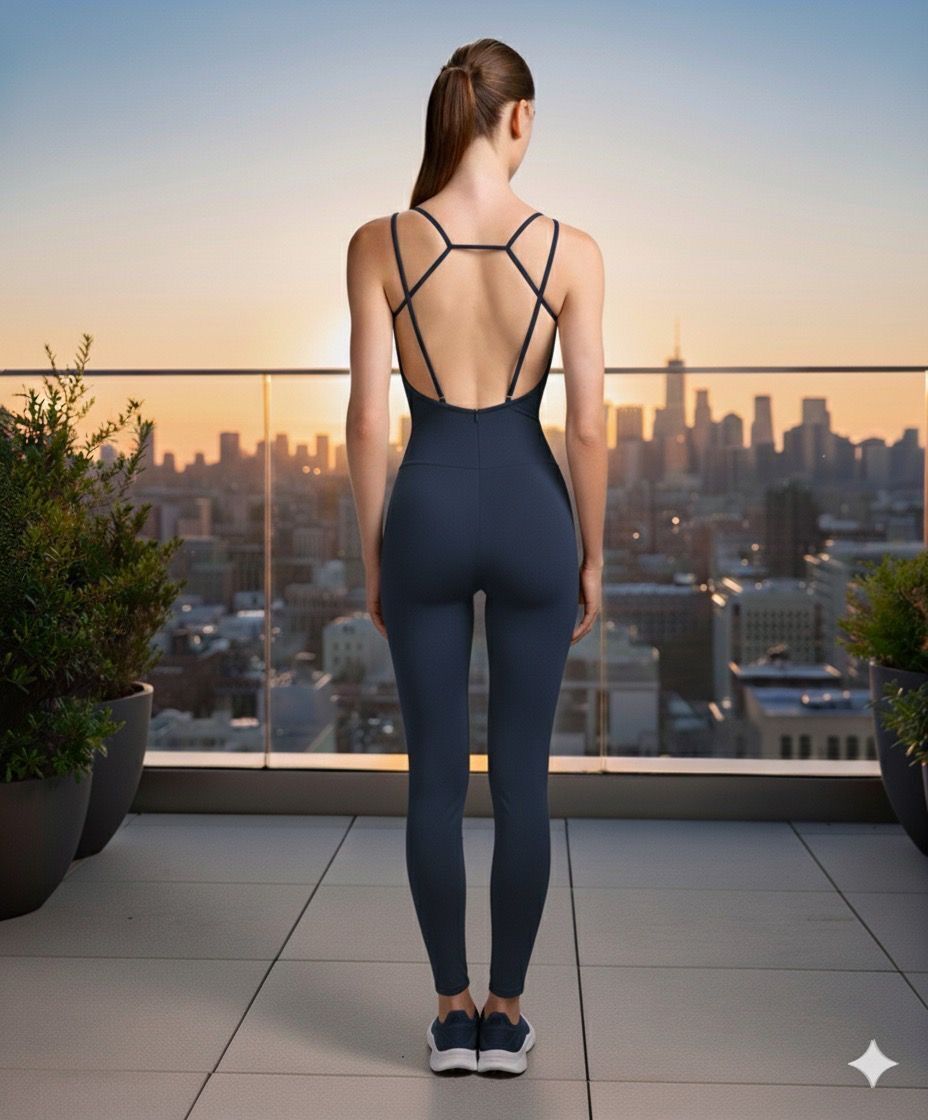 3202 Seul Jumpsuit Navy Blue Color