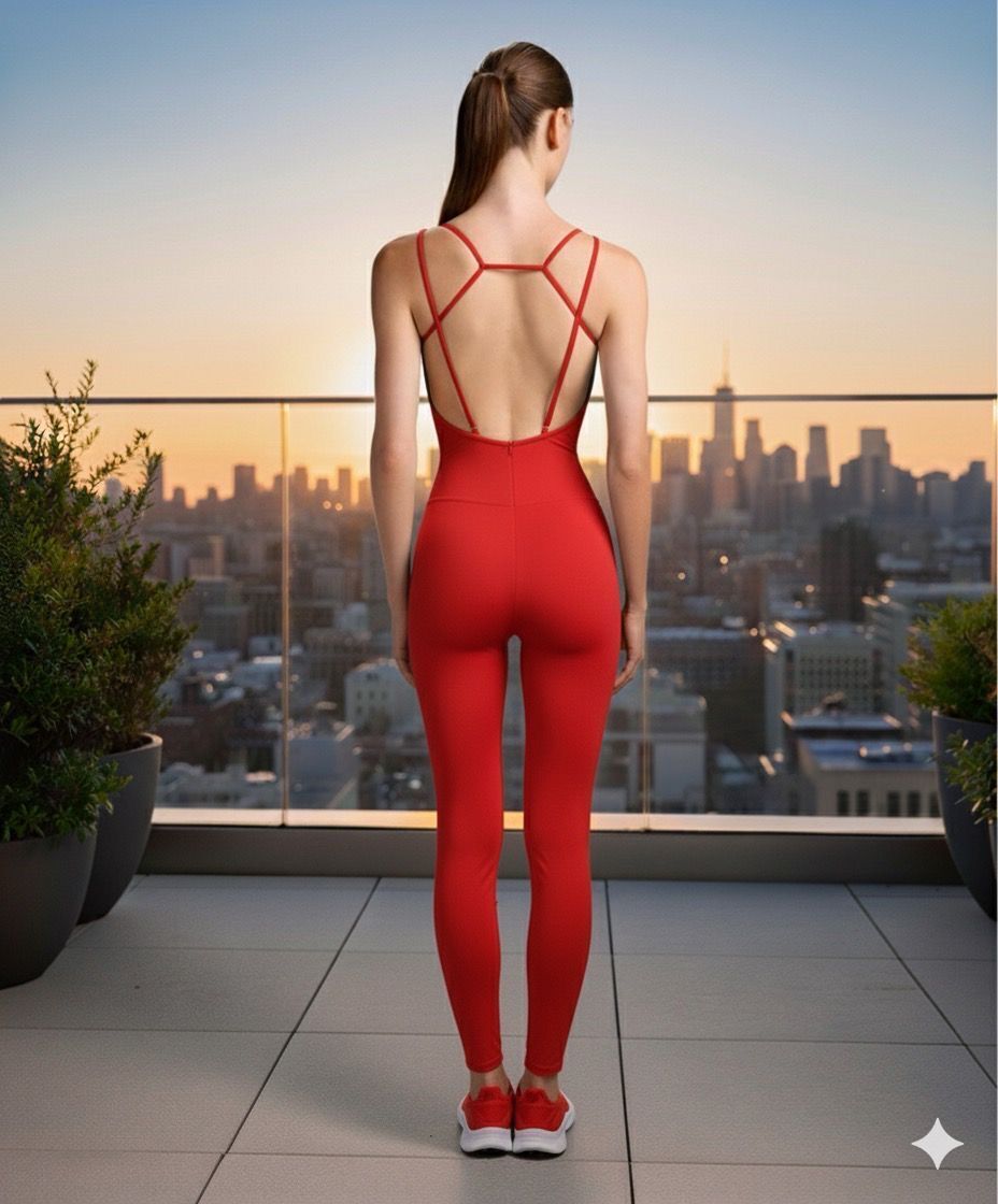 3201 Seul Jumsuit Red Color