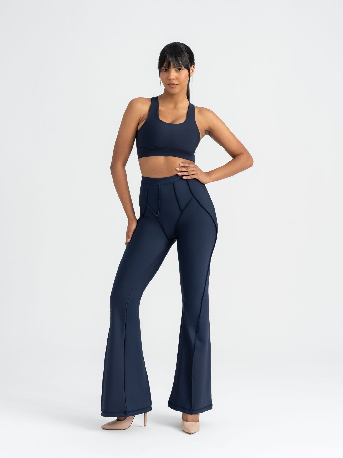 1267 Flare Fit Spanish Leggings Navy Blue Color